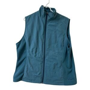 Columbia Womens Size XL Blue Fleece Polyester Full Zip Vest Outdoors Hiking